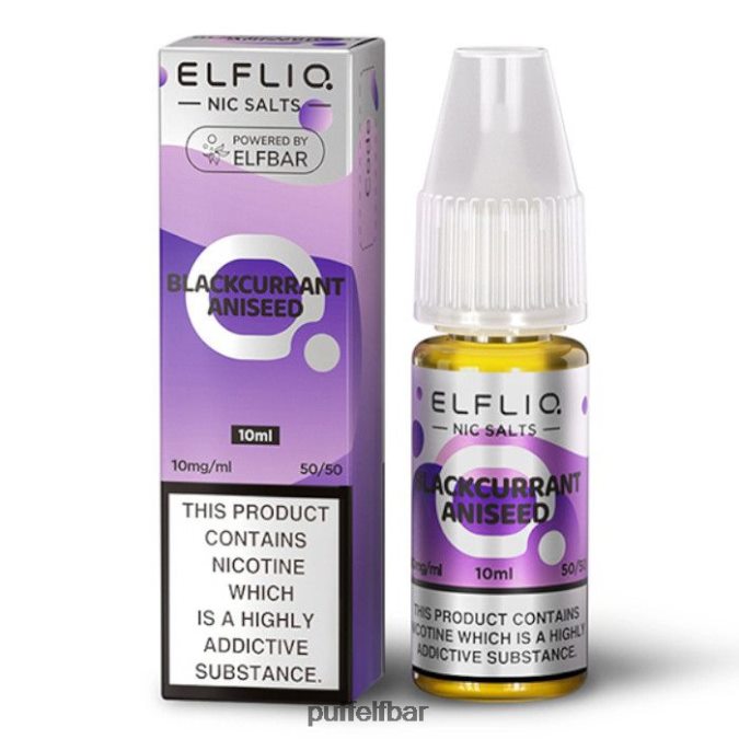 elfbar elfliq sels de nic - cassis anis - 10ml-10 mg/ml N48RVT177 - puff ELF BAR rechargeable