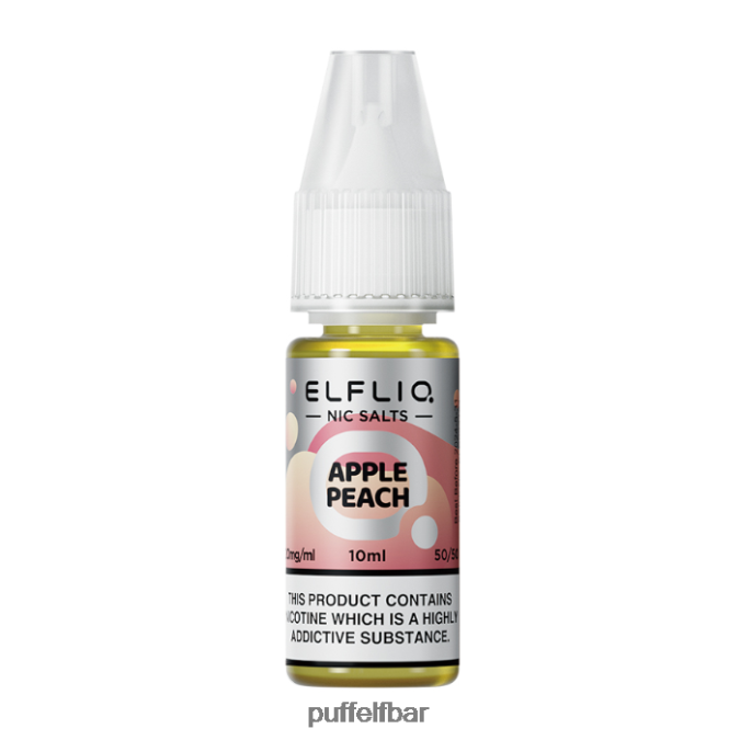 elfbar elfliq sels de nic pomme pêche - 20 ml-20 mg/ml N48RVT220 - puff ELFBAR pro