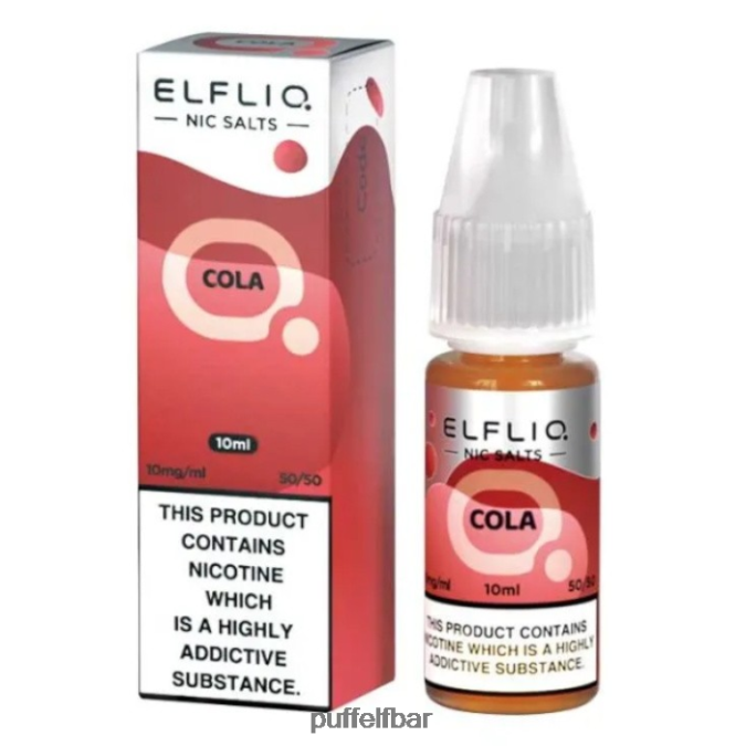 elfbar elfliq sels de nicotine - cola - 10ml-10 mg/ml N48RVT194 - puff ELF BAR 0 nicotine