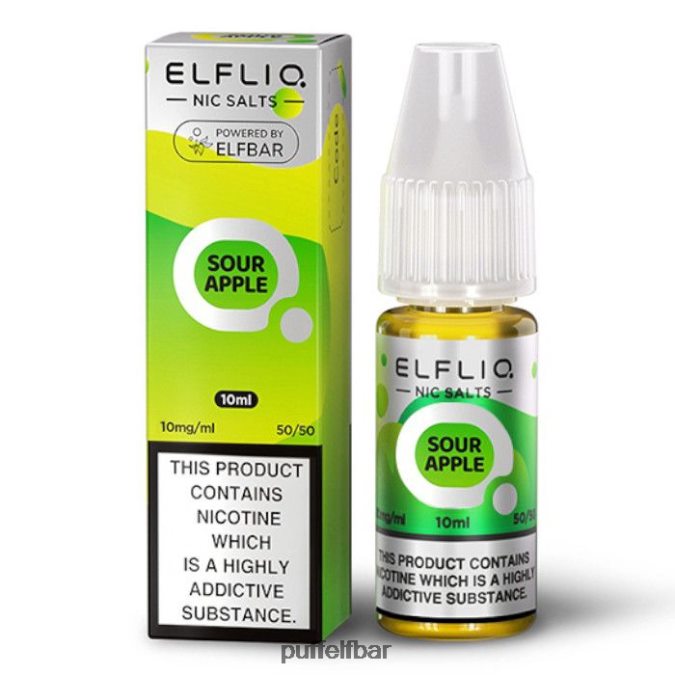 sels de nic elfbar elfliq - pomme aigre - 10ml-10 mg/ml N48RVT169 - puff ELF BAR 2500