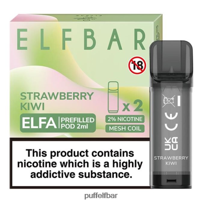 elfbar elfa dosette préremplie - 2 ml - 20 mg (paquet de 2) N48RVT107 - puff ELF BAR 600 blueberry fraise-kiwi