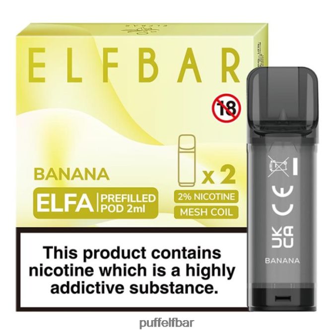 elfbar elfa dosette préremplie - 2 ml - 20 mg (paquet de 2) N48RVT116 - puff ELF BAR 10000 pêche aux pommes