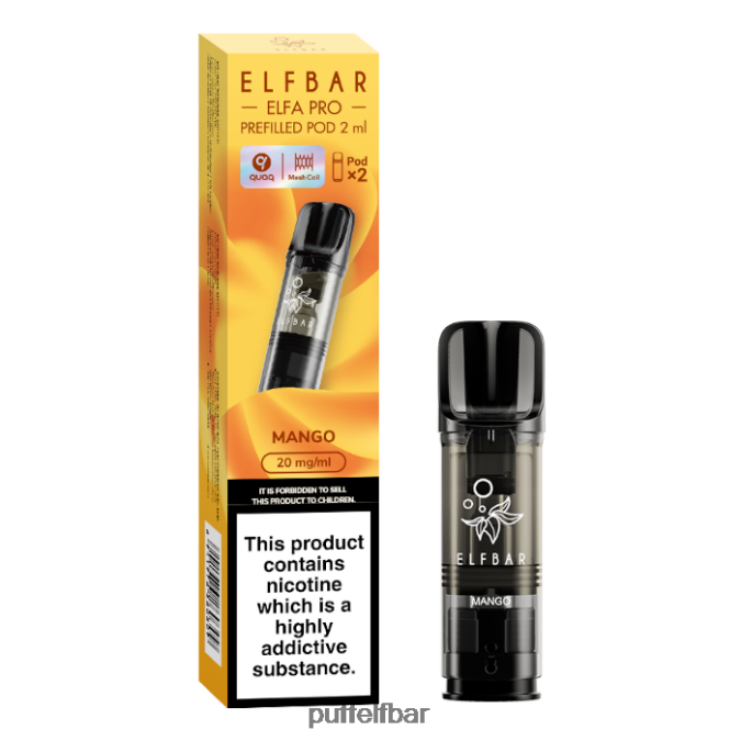 elfbar elfa pro gousses préremplies - 20 mg - 2pk N48RVT87 - puff ELFBAR 5000 mangue