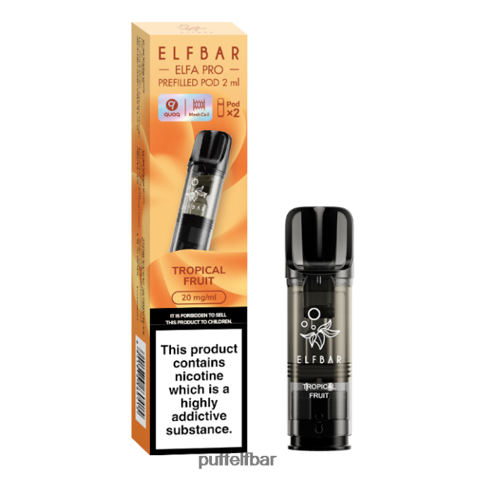 elfbar elfa pro gousses préremplies - 20 mg - 2pk N48RVT88 - puff ELFBAR pro Fruit exotique