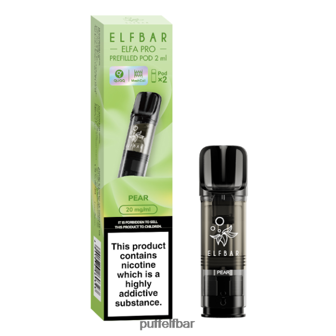 elfbar elfa pro gousses préremplies - 20 mg - 2pk N48RVT91 - puff ELFBAR 1500 poire