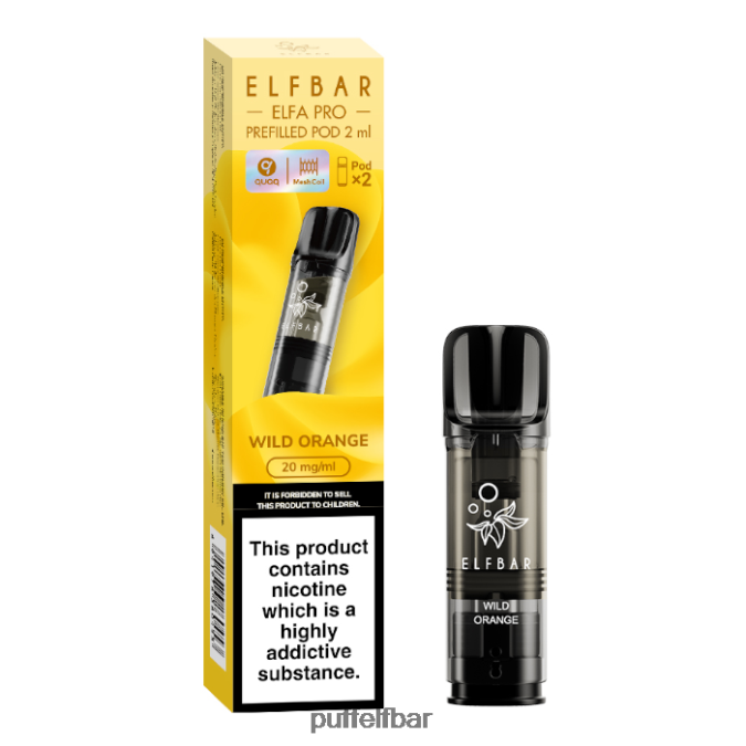 elfbar elfa pro gousses préremplies - 20 mg - 2pk N48RVT95 - puff ELF BAR 0 nicotine oranger sauvage