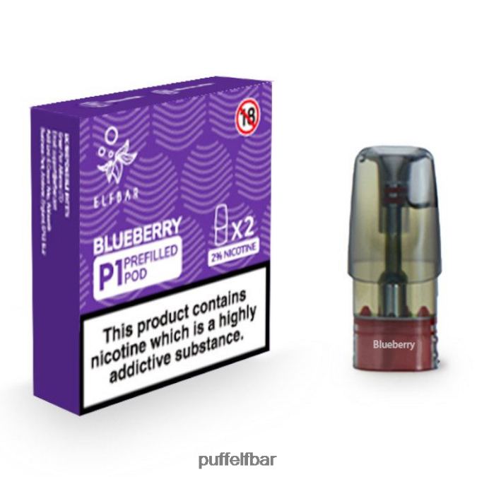 elfbar mate 500 p1 dosettes préremplies - 20 mg (paquet de 2) N48RVT144 - puff ELF BAR rechargeable myrtille