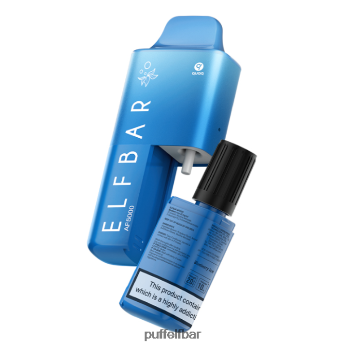 kit prérempli elfbar af5000 - 20 mg N48RVT57 - puff ELF BAR sans nicotine myrtille, framboise aigre
