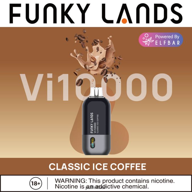 ELFBAR Funky Lands Vape jetable Vi10000 bouffées N48RVT472 - puff ELFBAR 5000 café glacé classique