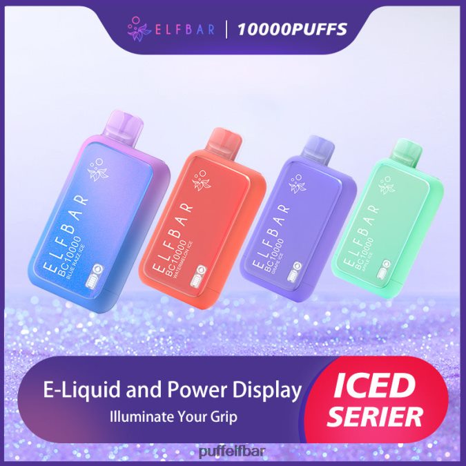 ELFBAR meilleure saveur vape jetable série bc10000 ice N48RVT303 - puff ELF BAR 10000 glace bleue
