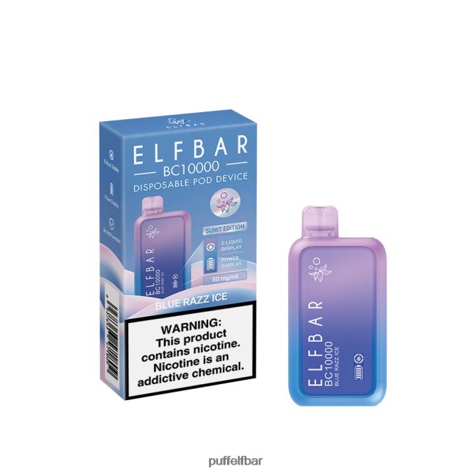 ELFBAR meilleure saveur vape jetable série bc10000 ice N48RVT303 - puff ELF BAR 10000 glace bleue