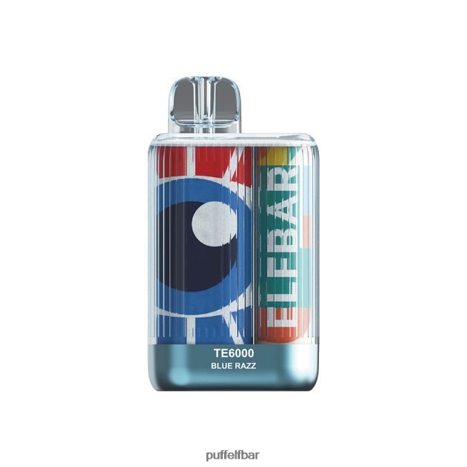ELFBAR meilleure saveur vape jetable te6000 glace razz bleue N48RVT326 - puff ELF BAR 0 nicotine glace bleue