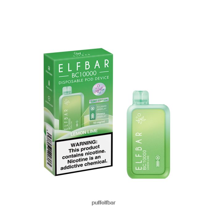 ELFBAR vape jetable nouveau bc10000 10000bouffées N48RVT343 - puff ELF BAR sans nicotine citron vert
