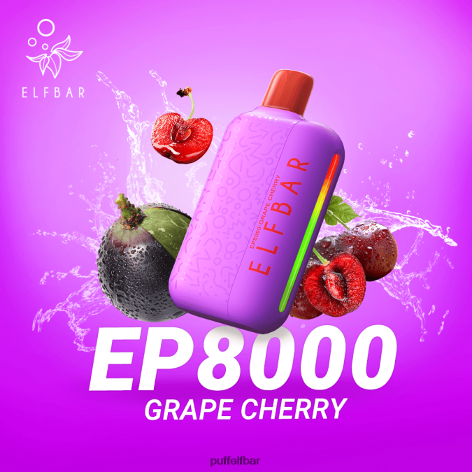ELFBAR vape jetable nouvelles bouffées ep8000 N48RVT361 - puff ELFBAR 600 glace aux raisins
