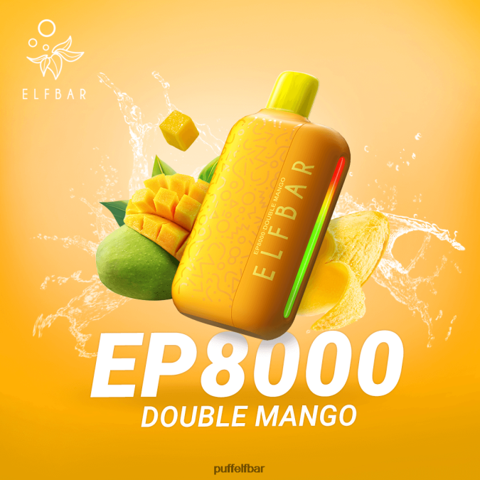 ELFBAR vape jetable nouvelles bouffées ep8000 N48RVT370 - puff ELF BAR 0 nicotine double mangue