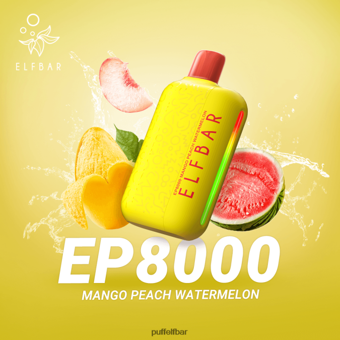 ELFBAR vape jetable nouvelles bouffées ep8000 N48RVT373 - puff ELFBAR 5000 mangue pêche pastèque