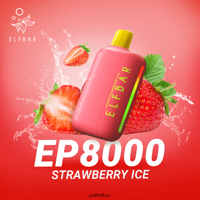 ELFBAR vape jetable nouvelles bouffées ep8000 N48RVT378 - puff ELF BAR 2500 glace à la fraise